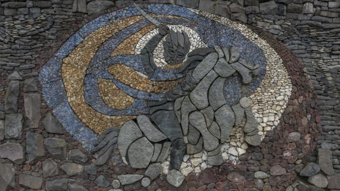 Mural de Maria Martner ubicado en el Parque Monumental Bernardo O’higgins de Chillán Viejo