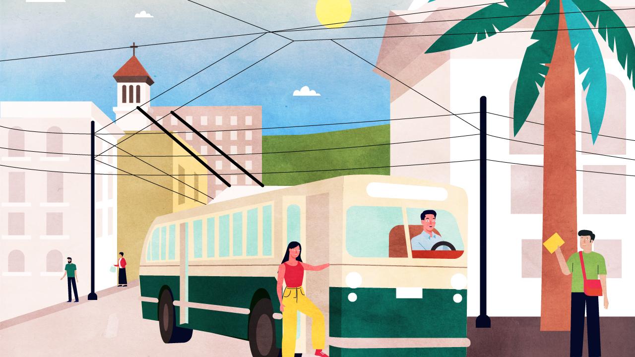 Ilustración Trolebus