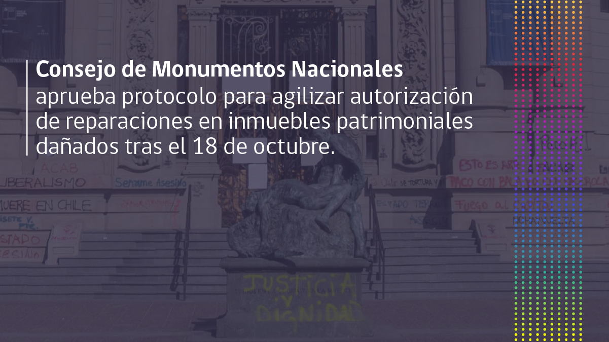 Imagen de CMN aprueba protocolo para agilizar autorización de  reparaciones en inmuebles patrimoniales dañados tras el 18 de octubre
