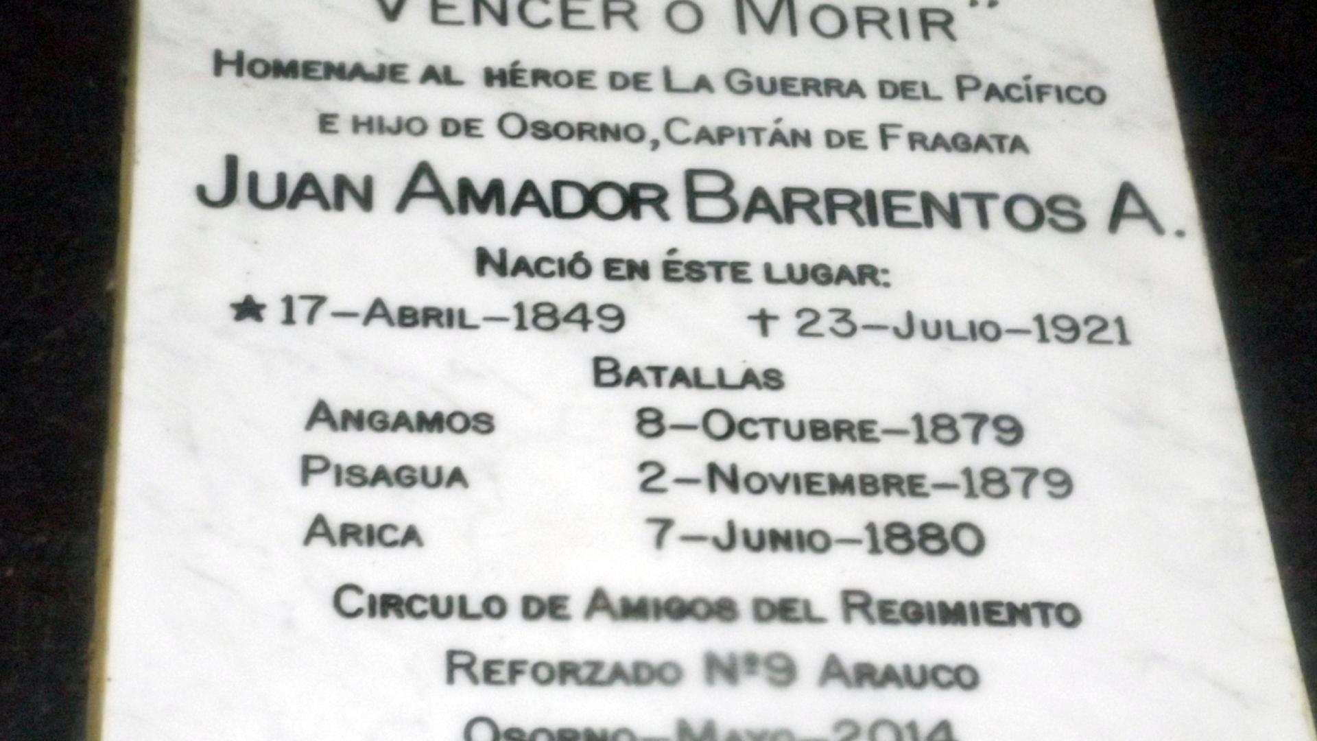 Imagen del monumento Juan Amador Barrientos