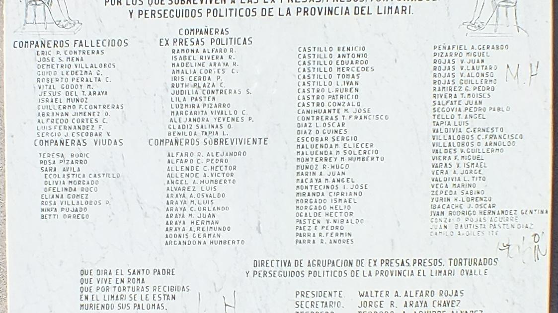 Imagen del monumento Homenaje a las Victimas de violaciones de DD. HH. Ovalle