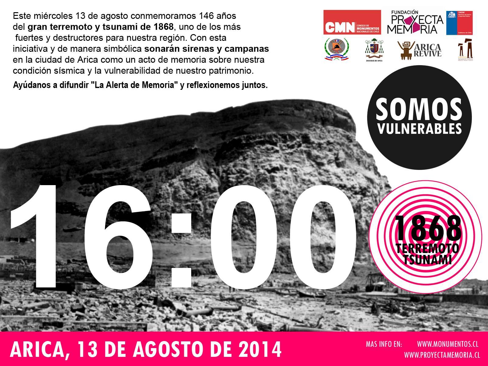 Imagen de Arica conmemora terremoto y tsunami de 1868