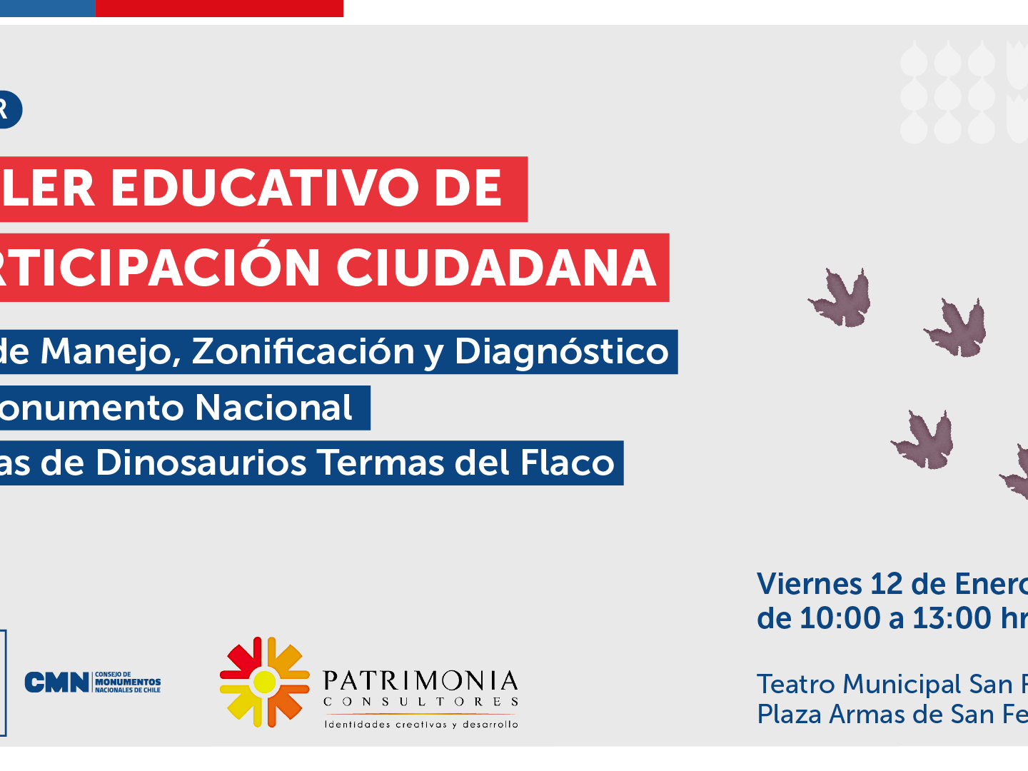 Imagen de PARTICIPACION CIUDADANA HUELLAS DE DINOSAURIO TERMAS DEL FLACO