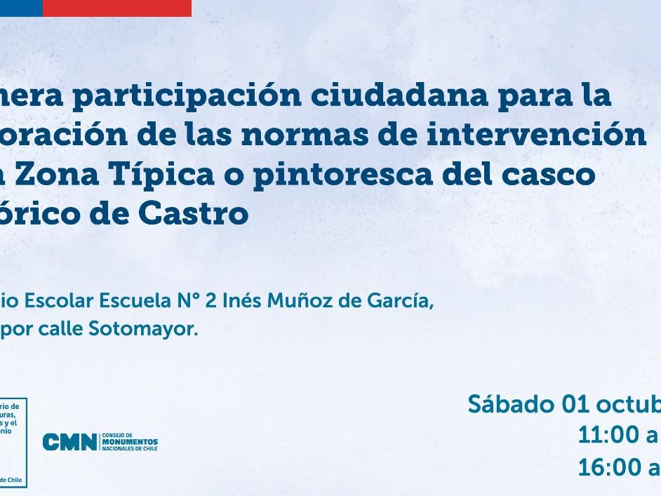 Imagen de Primera participación ciudadana normas Zona Típica de Castro