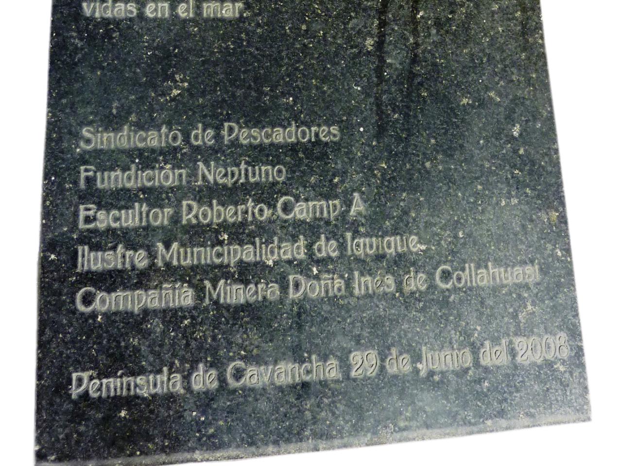 Imagen del monumento Al Pescador Artesanal Cavanchino