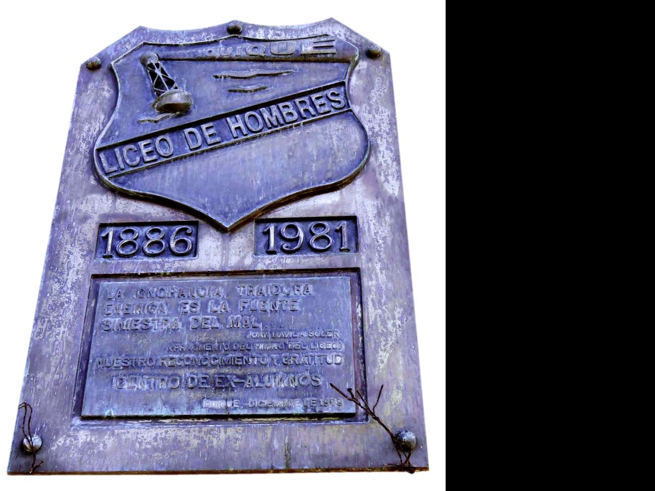 Imagen del monumento Placa Liceo De Hombres 1886-1981