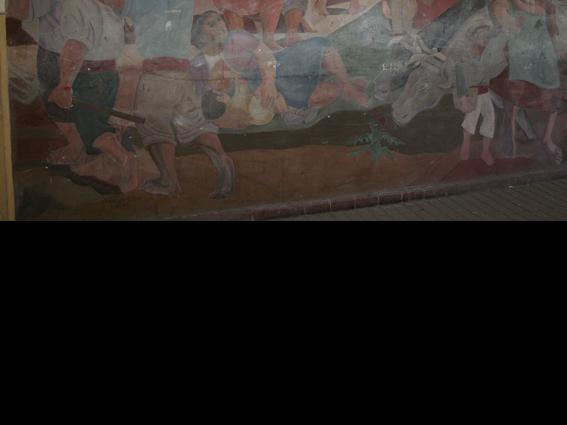 Imagen del monumento &amp;quot;Los trabajadores del campo&amp;quot; de la ex Escuela Rebeca.