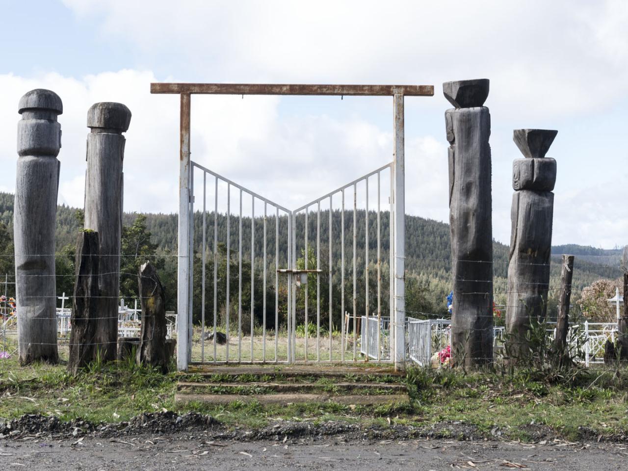 Imagen del monumento Eltun o cementerio mapuche ubicado en la localidad de Los Huape