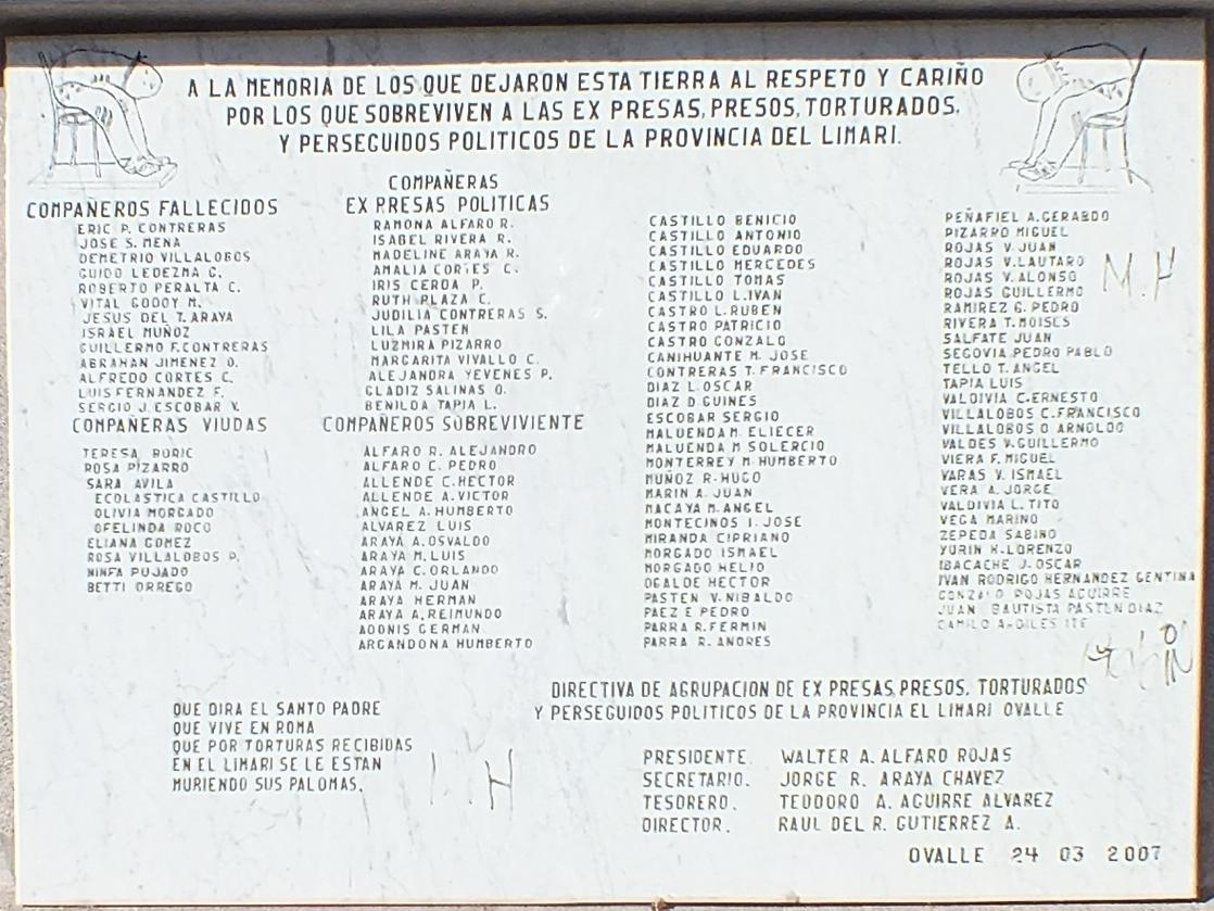 Imagen del monumento Homenaje a las Victimas de violaciones de DD. HH. Ovalle