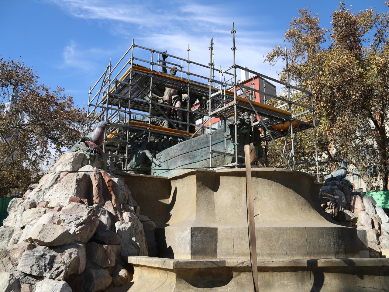 Imagen de Trabajos de restauración del monumento Fuente Alemana presenta 30% de avance