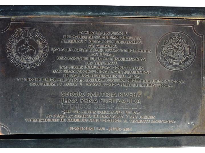 Imagen del monumento Sergio Pantoja-Juan Peña Fuenzalida Detenidos Desaparecidos
