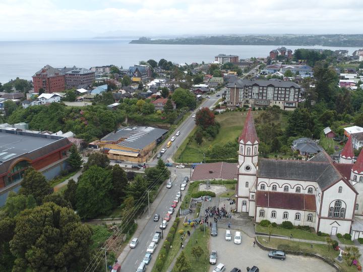 Imagen aerea del monumento Iglesia Parroquial del Sagrado Corazón