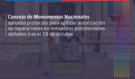 Imagen de CMN aprueba protocolo para agilizar autorización de  reparaciones en inmuebles patrimoniales dañados tras el 18 de octubre