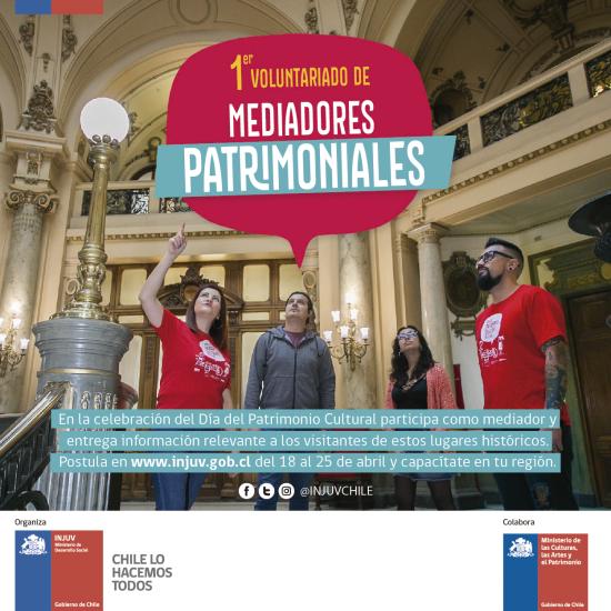 Imagen de Ministerio de las Culturas e INJUV te invitan a participar como voluntario en el Día del Patrimonio Cultural