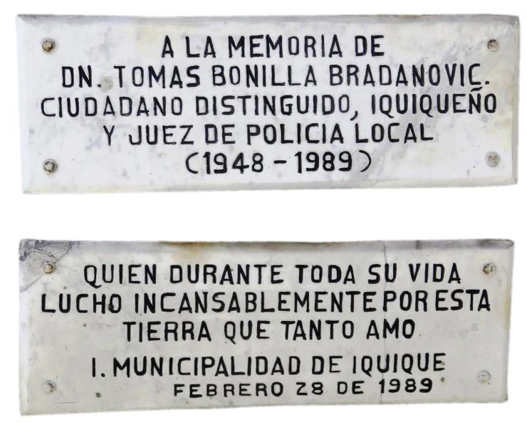 Imagen del monumento A La memoria De Don Tomás Bonilla Bradmovic