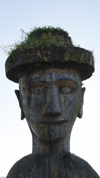 Imagen del monumento Nguillatuwe, menoko y cementerio del complejo ceremonial y religioso mapuche de Monopaine