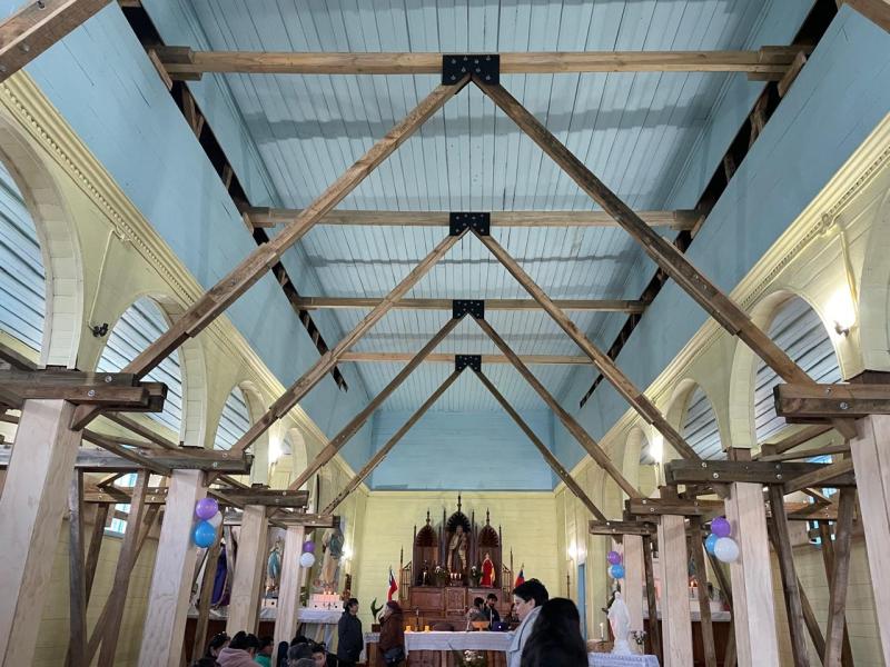 Imagen de Con éxito culminan obras de emergencia en Iglesia de Quetalco, en Chiloé