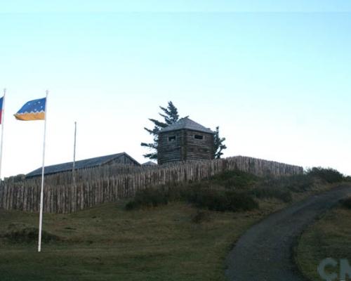 Imagen del monumento Fuerte Bulnes y toda la península denominada Punta Santa Ana