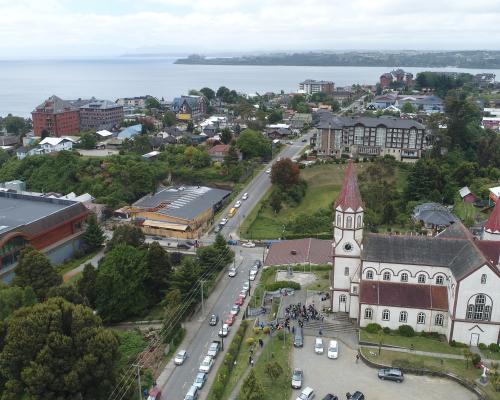 Imagen aerea del monumento Iglesia Parroquial del Sagrado Corazón