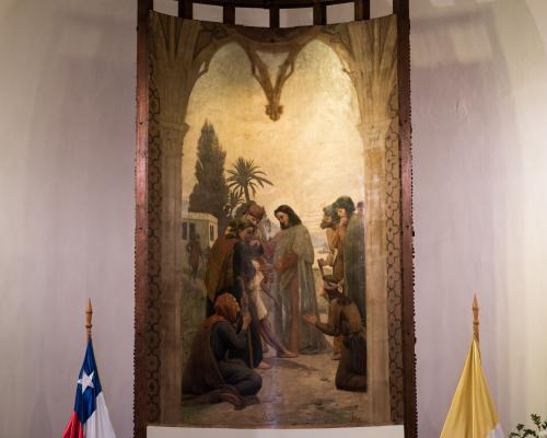 Imagen del monumento Mural pintado por Pedro Lira
