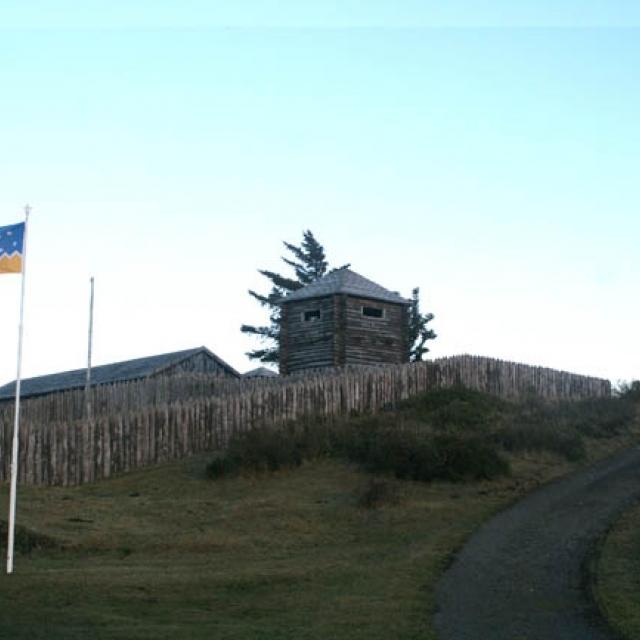 Imagen del monumento Fuerte Bulnes y toda la península denominada Punta Santa Ana