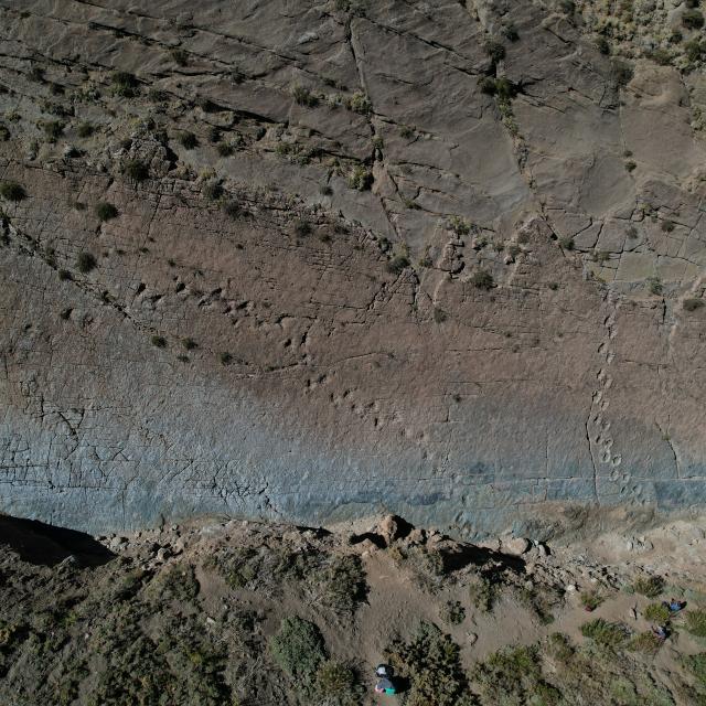 Imagen del monumento Sitio donde se conservan huellas de animales extinguidos en el lugar denominado "Termas del Flaco"