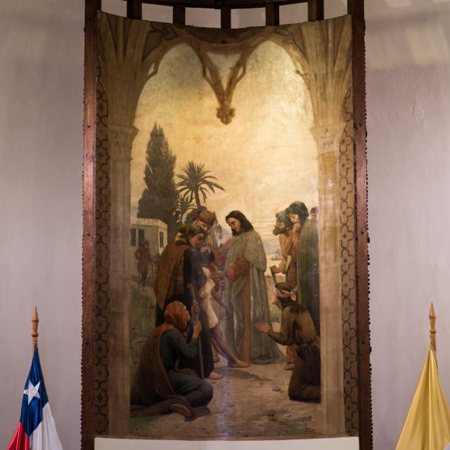 Imagen del monumento Mural pintado por Pedro Lira