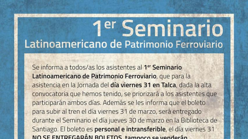 Imagen de Invitan a primer Seminario Latinoamericano de Patrimonio Ferroviario