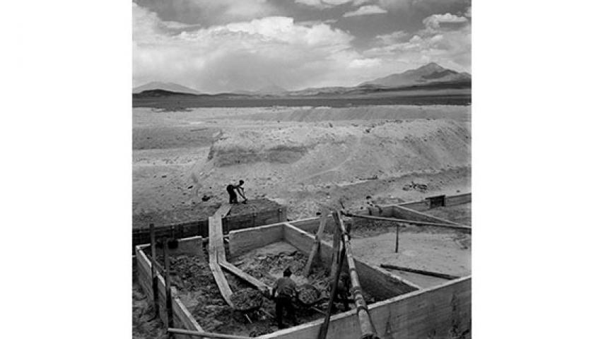 Construcción de estación de trenes, 1951