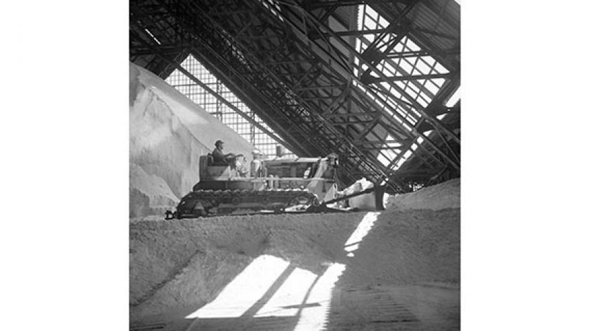 Bodega de acopio de salitre, c. 1950