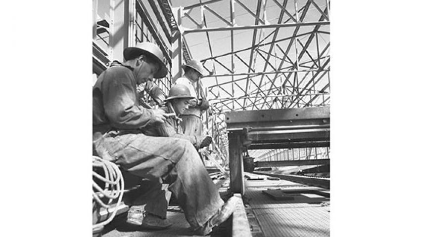 Mineros en un taller, 1951