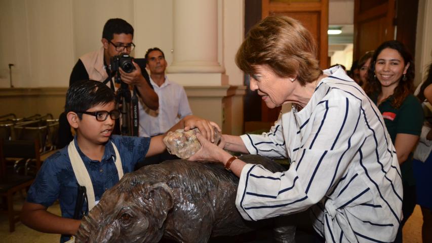 Imagen de En Día Mundial del Braille Ministra Valdés lanzó libro sobre fauna prehistórica para personas con discapacidad visual