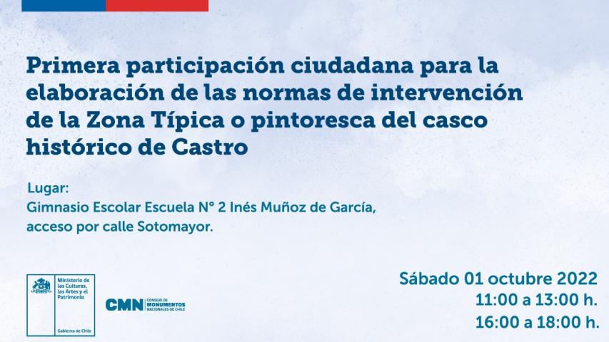 Imagen de En Castro se realizará este sábado 1 de octubre la primera jornada de Participación Ciudadana por la Zona Típica