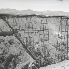 MH Viaducto de Conchi sobre el río Loa, Calama, c. 1950. Autor: Roberto Montandon Paillard