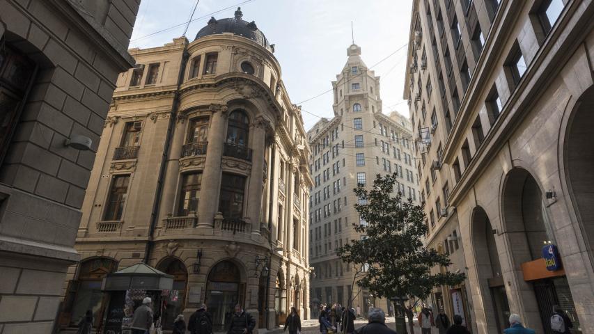 Imagen del monumento Sector de las calles Nueva York, La Bolsa y Club de la Unión, incluyendo la casa central de la Universidad de Chile