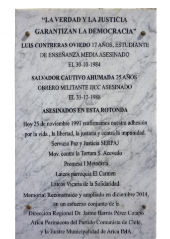 Imagen del monumento Salvador Cautivo Y Luis Contrera- Víctimas De La Dictadura