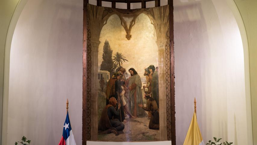 Imagen del monumento Mural pintado por Pedro Lira