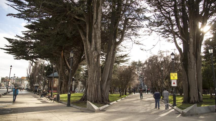 Imagen del monumento Plaza Muñoz Gamero y edificios que la acotan.