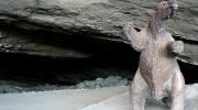 Imagen del monumento Cueva del Milodón (cueva grande y cueva chica) y el conjunto rocoso denominado Silla del Diablo